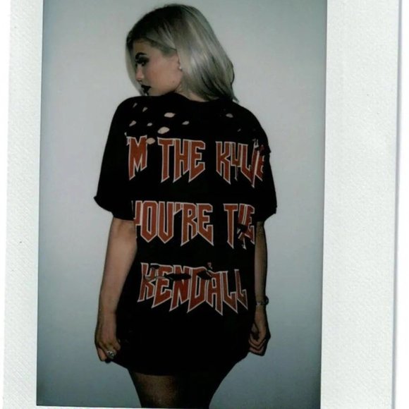 Kylie Tops - Kylie I'm the Kylie You're the Kendall Distressed T-Shirt